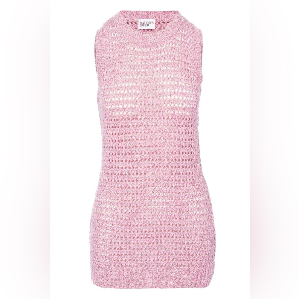 NWT Matthew Bruch Knit Mesh Tank Mini in Fuchsia size 1